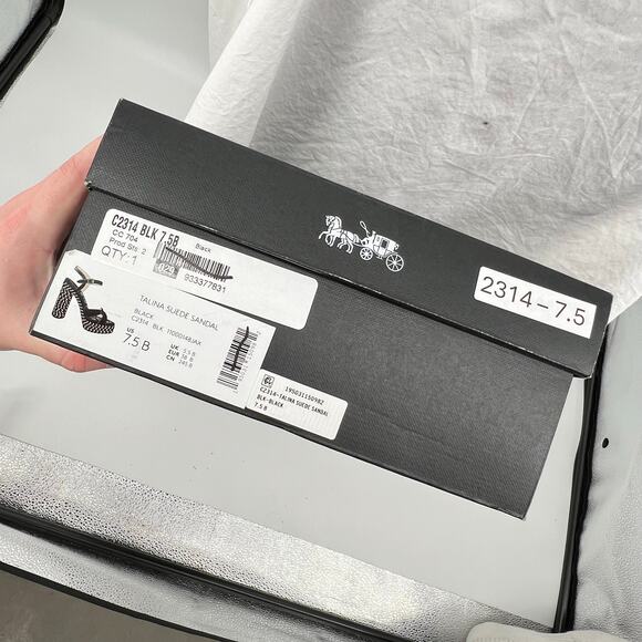 NWT NIB Womens black tan Talina Suede Espadrille Platform High Heel Sandal C2314 - Picture 10 of 11